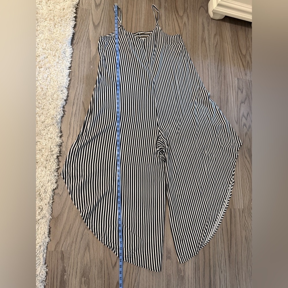 MSK Black and White Striped Jumpsuit